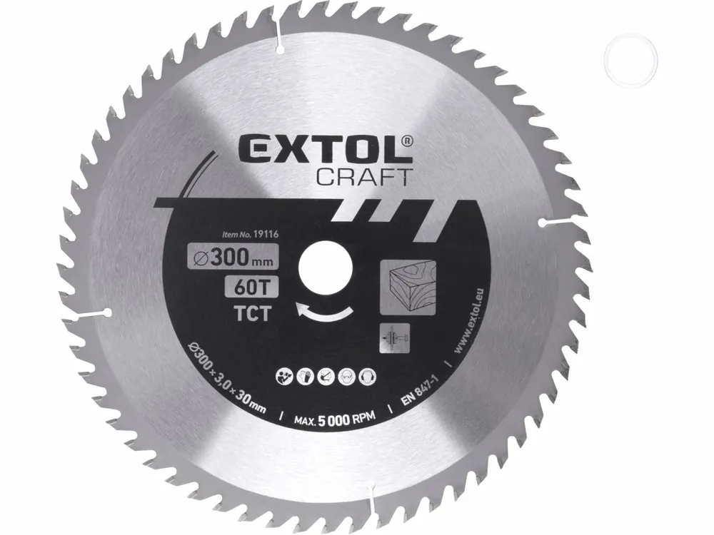 Připraveno k odeslání - EXTOL CRAFT kotouč pilový s SK plátky, O 300x3,0x30mm, 60T 19116