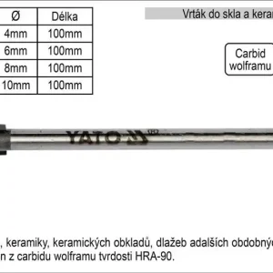 Vrták do skla a keramiky průměr 6mm Yato - Zlevněno