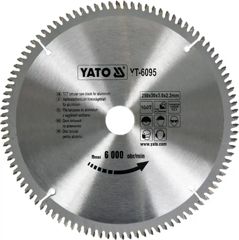 Lze objednat - YATO Pilový kotouč na hliník 250x30mm 100 zubů YT-6095