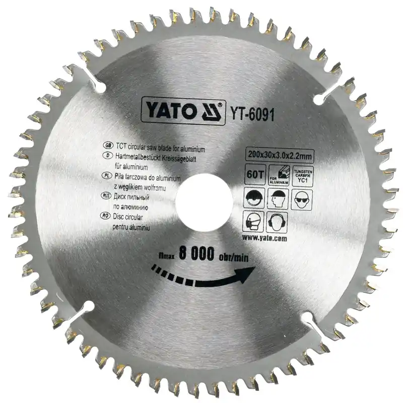 Výprodej - YATO Pilový kotouč na hliník 200x30mm 60 zubů YT-6091