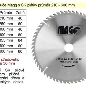 Nyní k dispozici | Pilový kotouč s SK plátky 500x30mm 60 zubů Magg