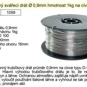 Drát svařovací trubičkový 0,9mm/1kg na ocel - Skvělé hodnocení