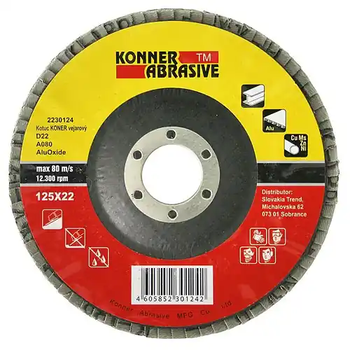 Kotouč brusný lamelový korundový 125mm P80 Konner - Ušetřete více