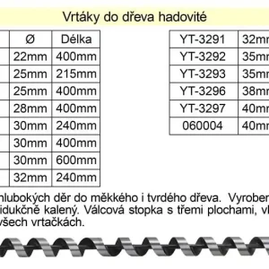 Bestseller | Vrták do dřeva hadovitý samostatný 30x400mm