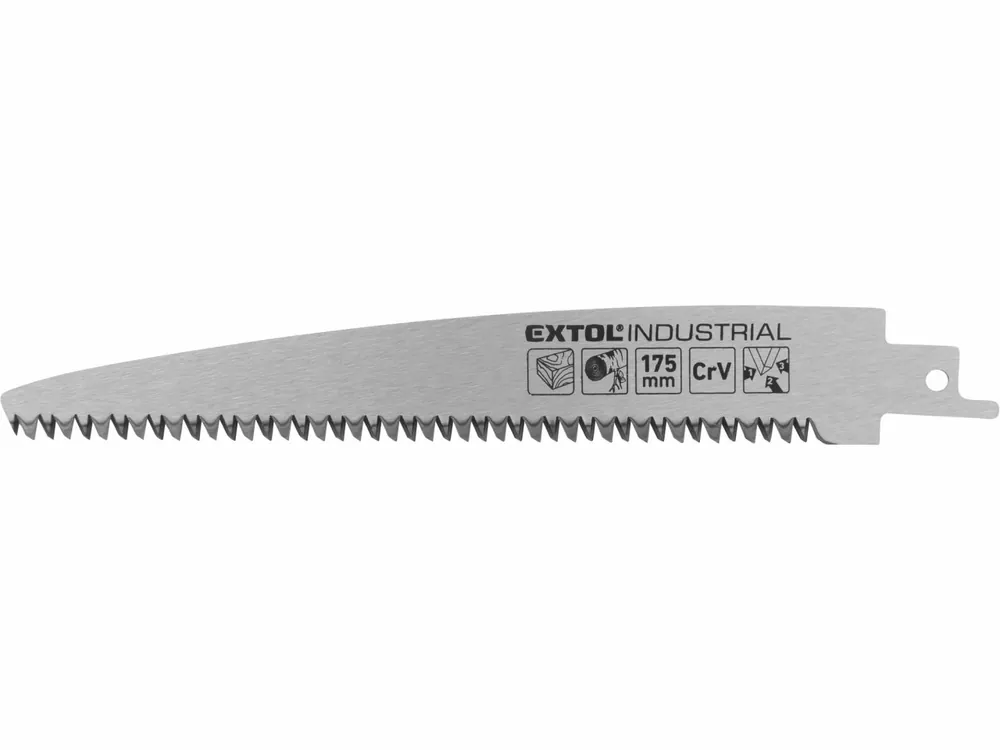 Nabídka končí brzy | EXTOL INDUSTRIAL plátek na dřevo rovný do pily ocasky, 175x24x1,2mm (d/v/tl), CrV 8706103