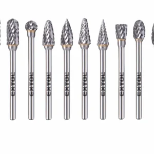 Super nabídka - EXTOL INDUSTRIAL Stopkové frézy karbidové, sada 10ks, 6x13mm, stopka 3mm