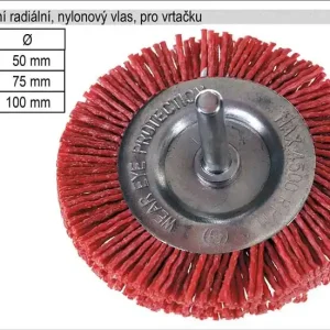 Kartáč rotační radiální nylonový pro vrtačku 75mm | Lze objednat