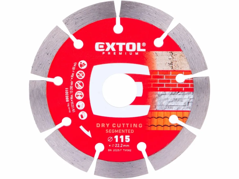 Snadné objednání - EXTOL PREMIUM kotouč diamantový řezný segmentový - suché řezání, O 115x22,2x1,8mm 8803011