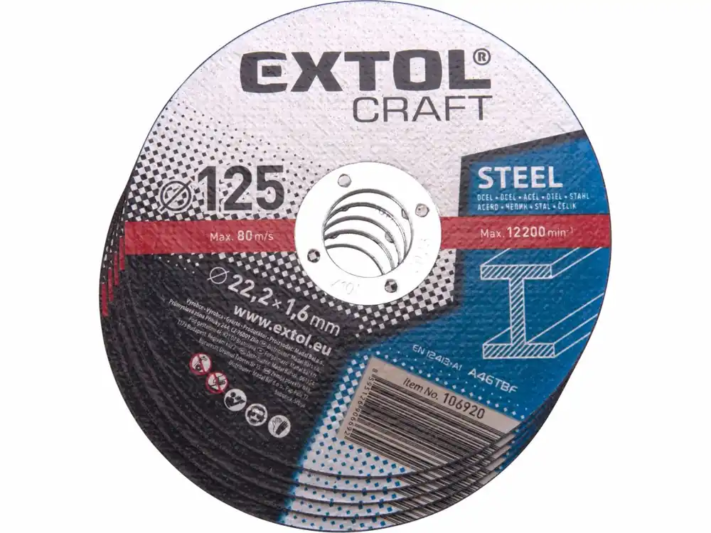kotouče řezné na kov, 5ks, 125x1,6x22,2mm, EXTOL CRAFT - Poslední kusy