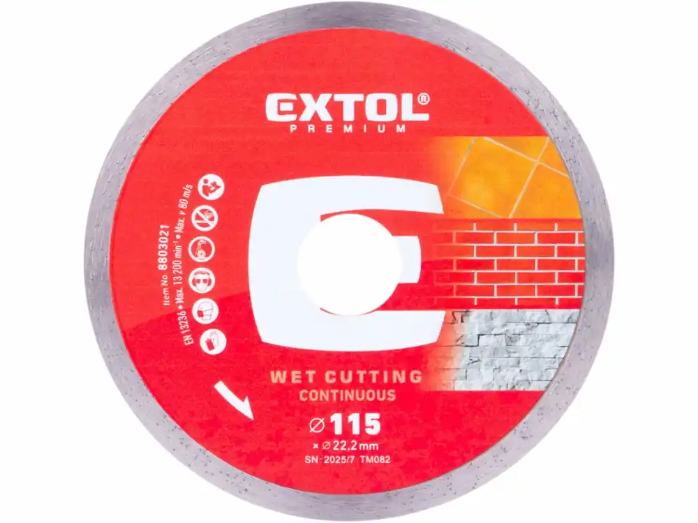 Prodejní hit - kotouč diamantový řezný celoobv. EXTRA tenký - mokré řezání, O 115x22,2x1,1mm 8803021