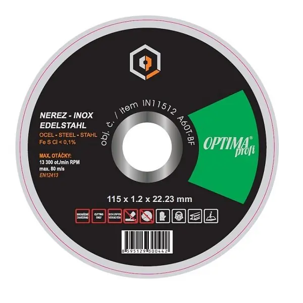 OPTIMA Profi Kotouč řezný na ocel/nerez 115x1,2mm | Slevy