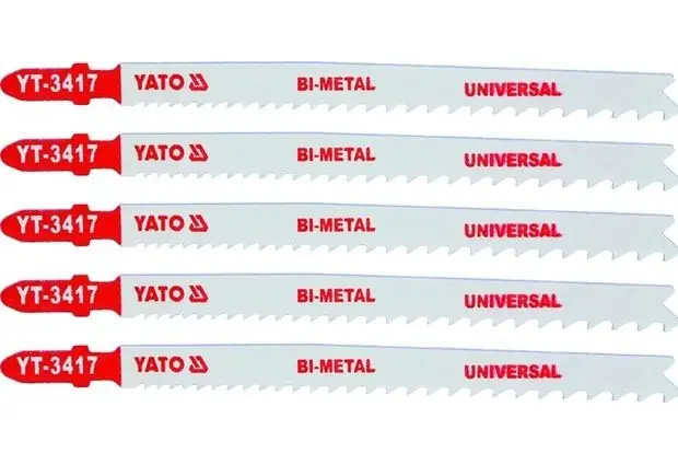 Listy pro přímočarou pilu, úchyt EU (BOSCH) , délka 130mm , univerzální, Bi-metal, Yato - Doprodej