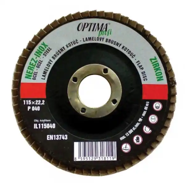 OPTIMA Brusný kotouč lamelový zirkon 125mm P40 rovný - Ušetřete nyní