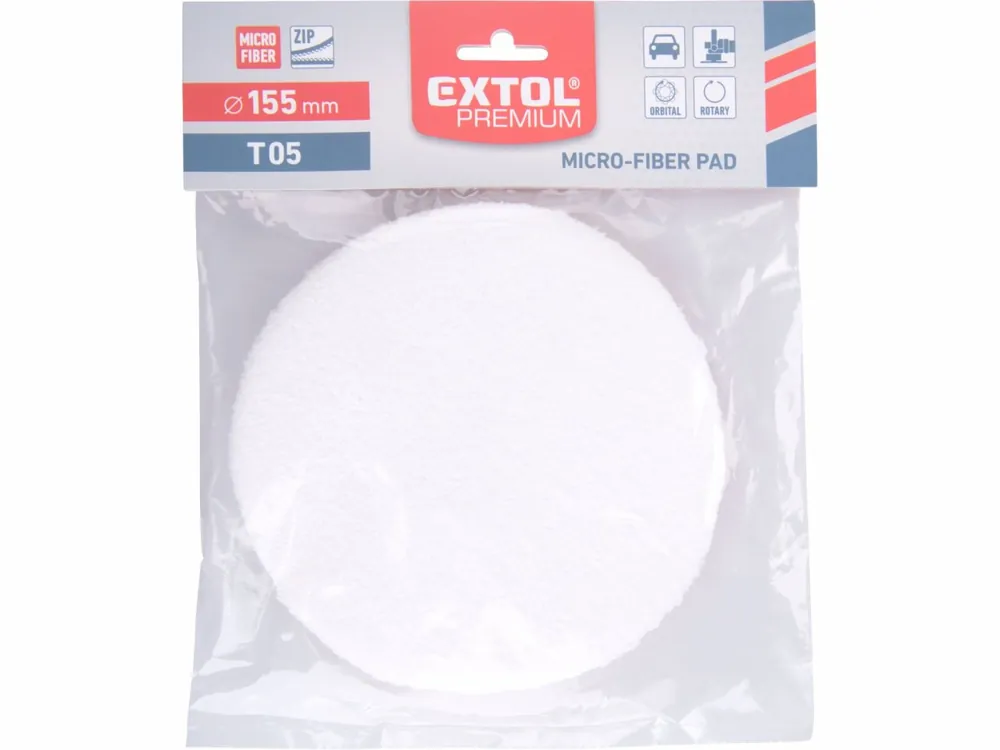 EXTOL PREMIUM kotouč leštící, mikrovlákno, T05, 155mm, suchý zip - Akce