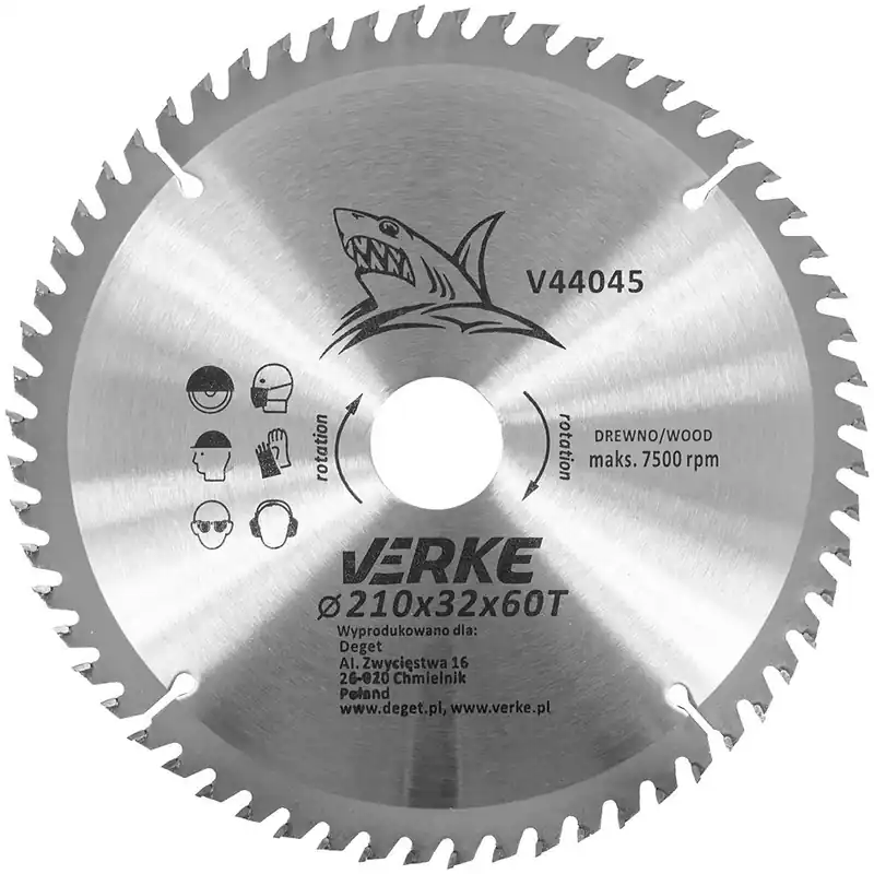 Připraveno k odeslání - VERKE Pilový kotouč s SK plátky 210x32mm 60 zubů + redukce 16/20/25,4/30mm