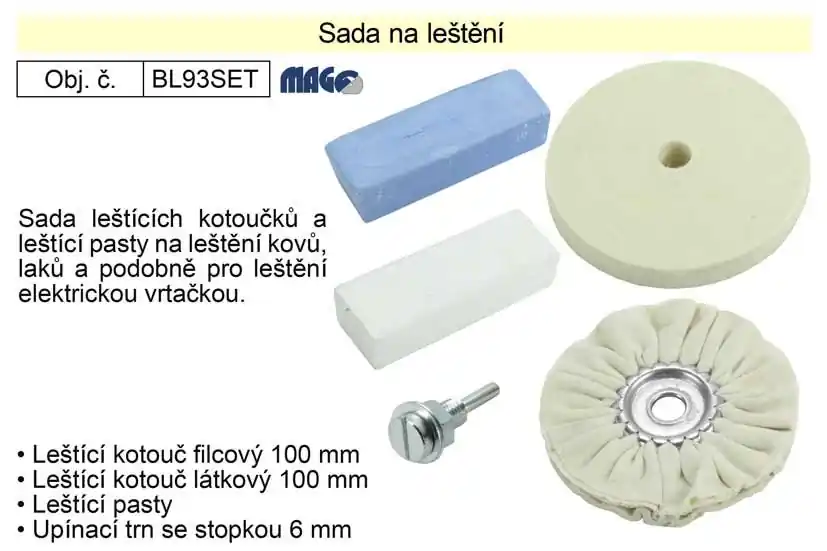 Kupte nyní - Leštící sada s filcovým kotoučem a brusnou pastou