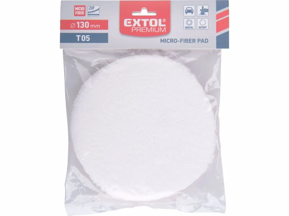 Speciální nabídka - EXTOL PREMIUM kotouč leštící, mikrovlákno, T05, 130mm, suchý zip