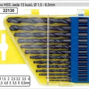 Vrtáky do kovu v plastové kazetě 1-6,5mm HSS sada 13 kusů - Rychlá doprava