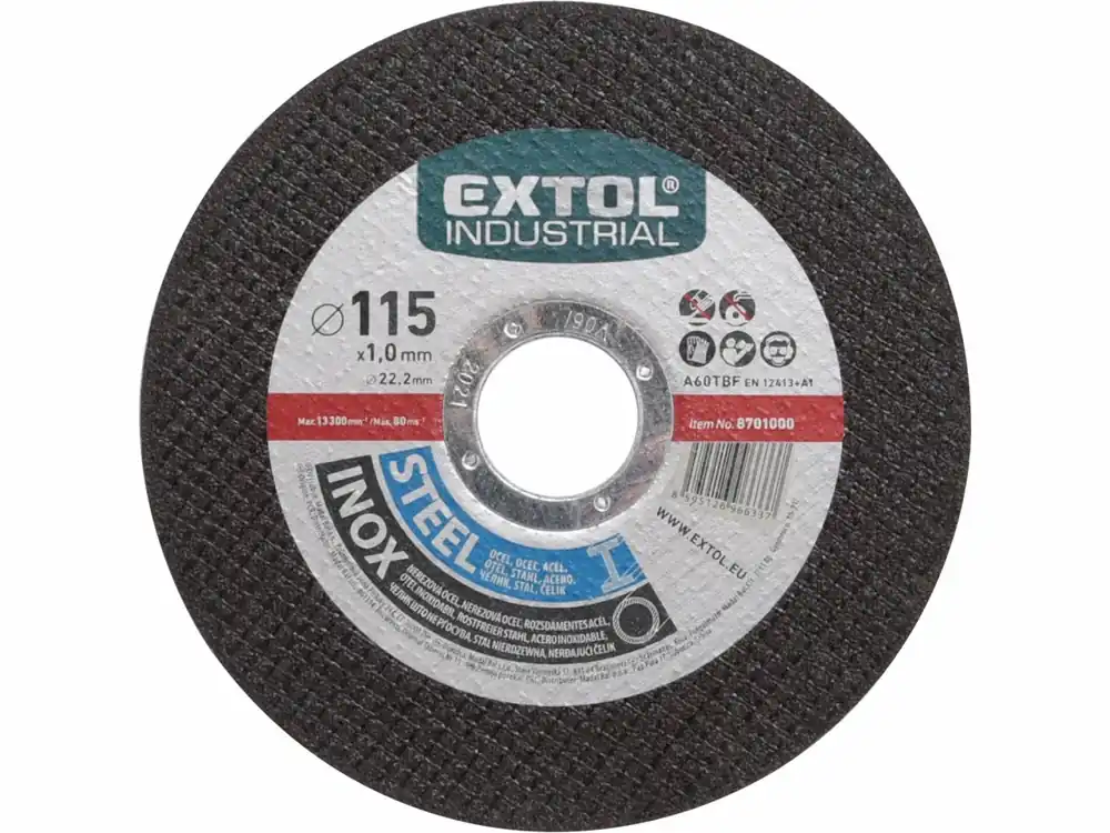 Ihned k objednání - EXTOL INDUSTRIAL kotouč řezný na ocel/nerez, O 115x1,0x22,2mm 8701000