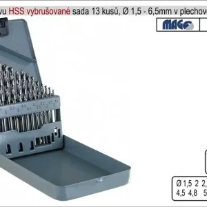 Vrtáky do kovu vybrušované 1,5-6mm HSS 13 kusů - Novinka v sortimentu