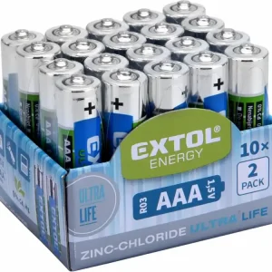 Špičkový produkt - EXTOL ENERGY Tužkové baterie AAA 1,5V (LR03) ZnCl balení 20ks