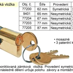 Vysoká kvalita | Cylindrická vložka 72 mm nesymetrická 31 / 41 mm
