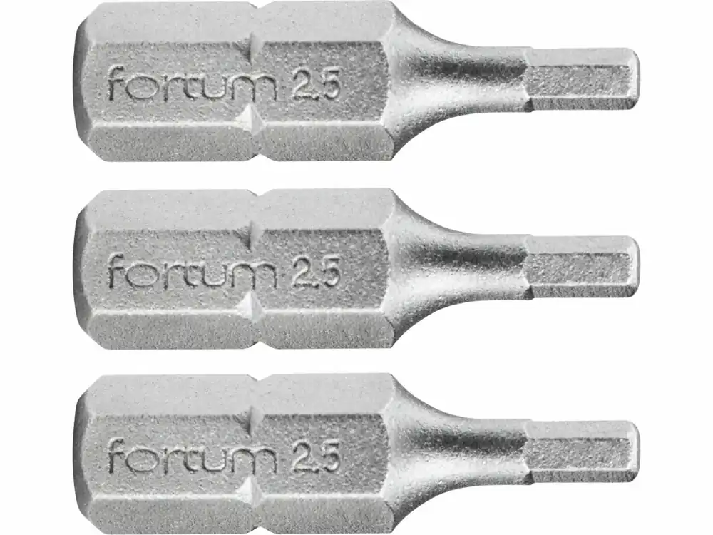 FORTUM Bit imbus sada 3ks, H 2,5x25mm, S2 4741503 | Objednejte nyní