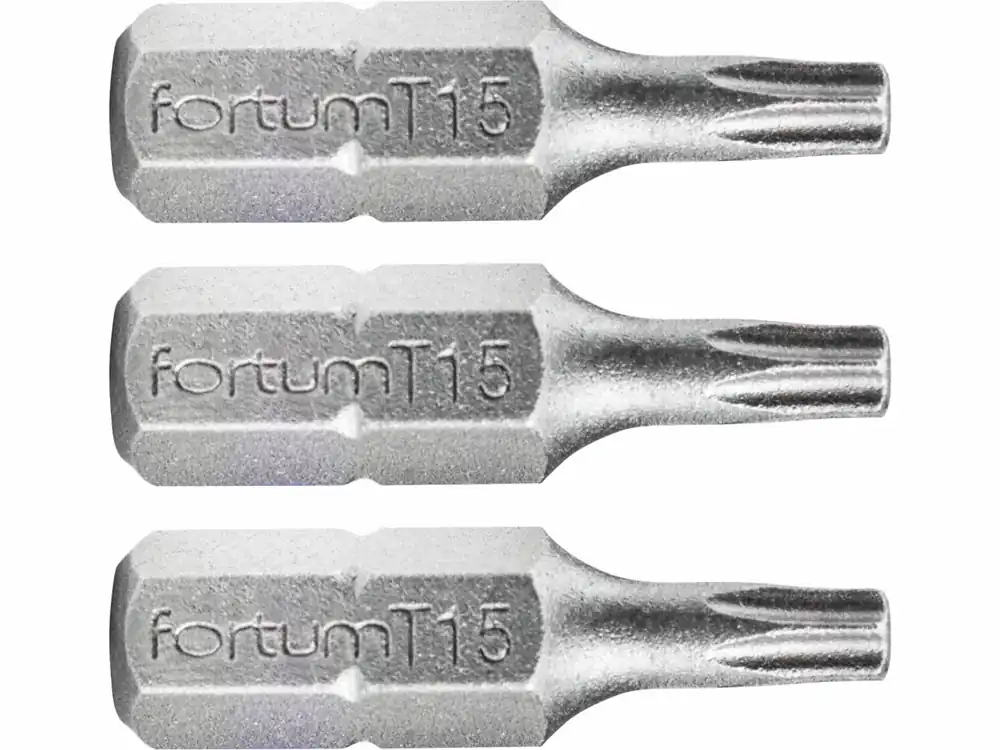 Nejprodávanější | FORTUM Bit TORX, sada 3ks, T 15x25mm, S2 4741415