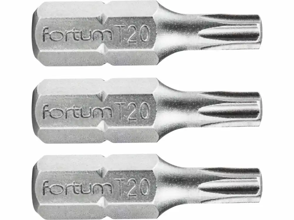 FORTUM Bit TORX, sada 3ks, T 20x25mm, S2 4741420 - Výhodná koupě
