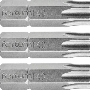 FORTUM Bit TORX, sada 3ks, T 40x25mm, S2 4741440 - Cena od výrobce
