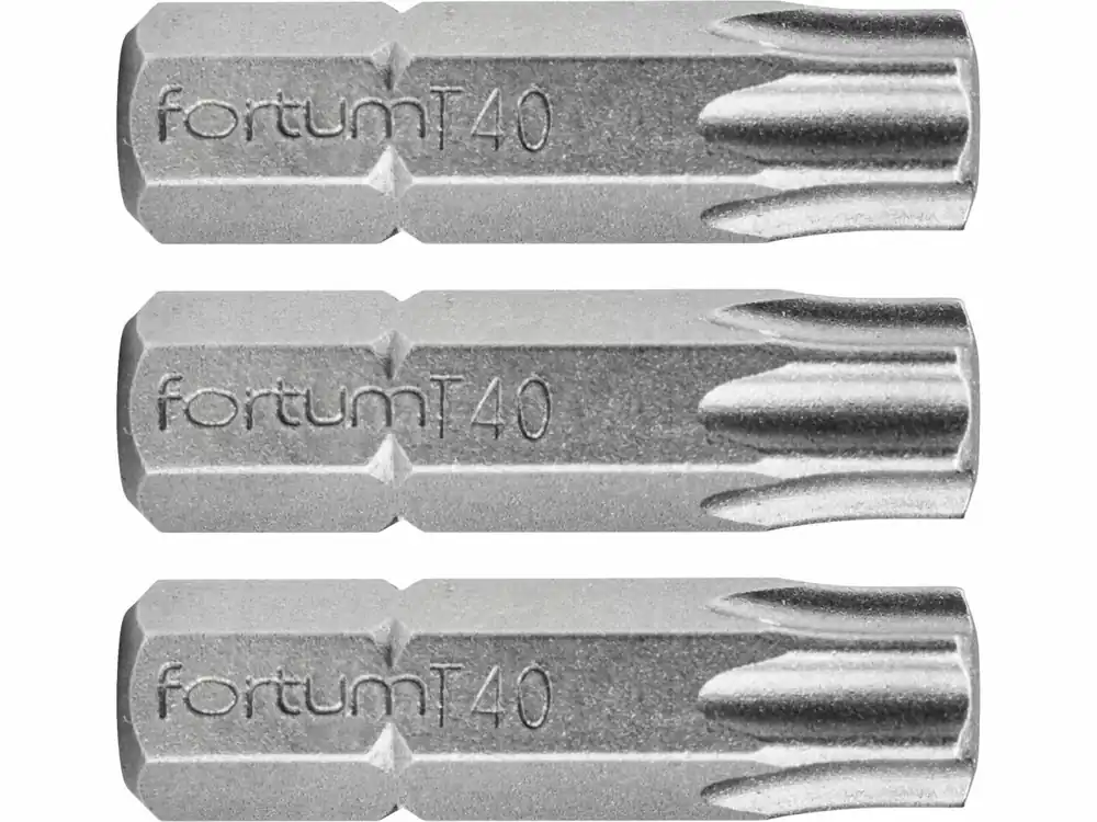 FORTUM Bit TORX, sada 3ks, T 40x25mm, S2 4741440 - Cena od výrobce