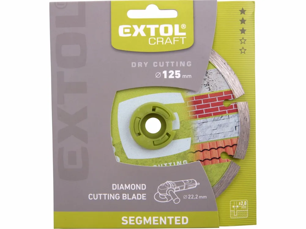Doprodej zásob - kotouč diamantový řezný segmentový, 125x22,2mm, suché řezání, EXTOL CRAFT