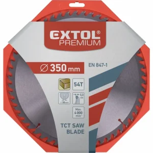 kotouč pilový s SK plátky, 350x2,5x30mm, 54T, šířka SK plátků 3,5mm, SK, EXTOL PREMIUM - Přímo od výrobce