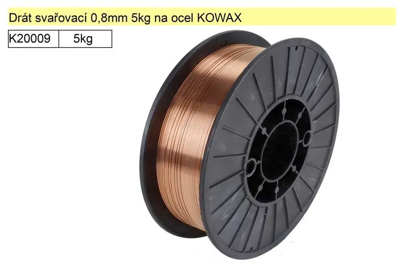 Drát svařovací 0,8mm 5kg na ocel, G3Si1, KOWAX KWX30805 | Akční cena