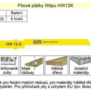 Pilové plátky Wilpu HW12-K balení 5 kusů (Euro úchyt) | Mezi nejprodávanějšími