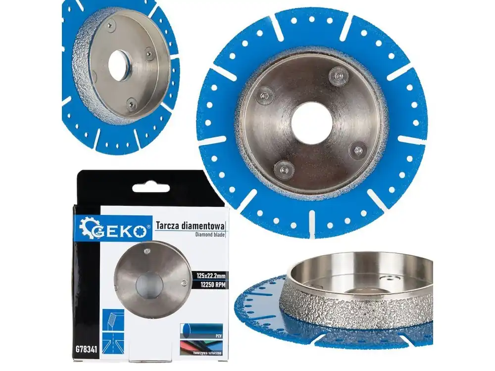 GEKO Diamantový kotouč pro řezání a srážení hran PVC trubek, 125 mm, řezací ohraňovací - Rychlé dodání