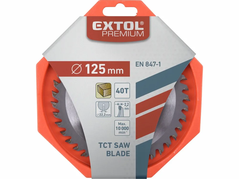 Pilový kotouč s SK plátky 125x22,2mm 40 zubů Extol Premium - Kupte nyní