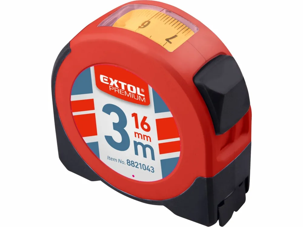 Výhodný nákup | EXTOL PREMIUM metr svinovací s odečítacím okénkem, 3m, š. pásku 16mm 8821043