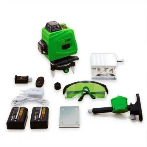 Profesionální kvalita - PROCRAFT LE-4G Křížový laser 3D 360° zelený paprsek, samonivelační, dosah 40m