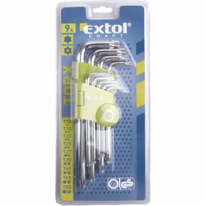 Prodejní hit - L-klíče TORX, sada 9ks, T 10-15-20-25-27-30-40-45-50, EXTOL CRAFT