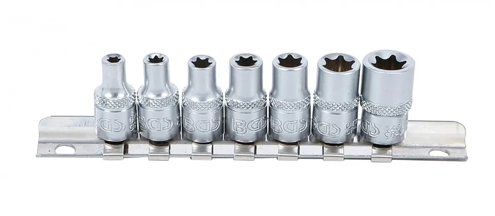 Snadný nákup | BGS Nástrčné hlavice 1/4" a 3/8" vnitřní torx E4-E11, sada 7ks, E-Profil