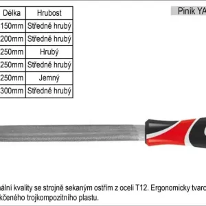 Akce | Pilník YATO půlkulatý délka 200mm středně hrubý