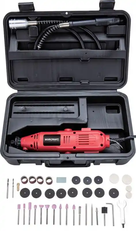 WORCRAFT Bruska přímá vysokoobrátková 135W s ohebným prodloužením, v kufru, EMG01-42 - Nově přidáno