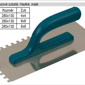 Nově v sortimentu | Hladítko nerezové zubaté 280x130mm, zub 6x6mm