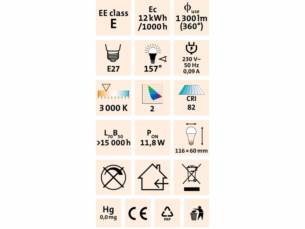 Žárovka LED klasická, 12W, 1055Lm, E27, teplá bílá, EXTOL LIGHT 43004 | Nově v sortimentu