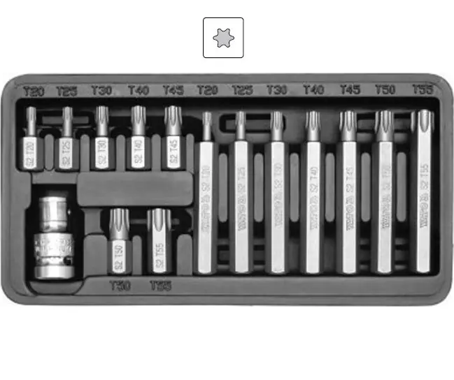Ušetřete | Bity Torx, plné, sada 15 dílů, pro ráčnu 1/2", Yato