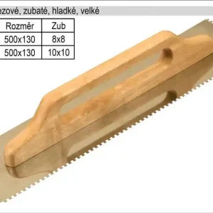 Velmi populární | Hladítko nerezové zubaté 500x130mm, zub 10x10mm