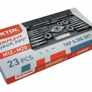 Závitníky a očka sada M12-M20 NO klasický závit, Extol Premum - Velmi žádaný produkt