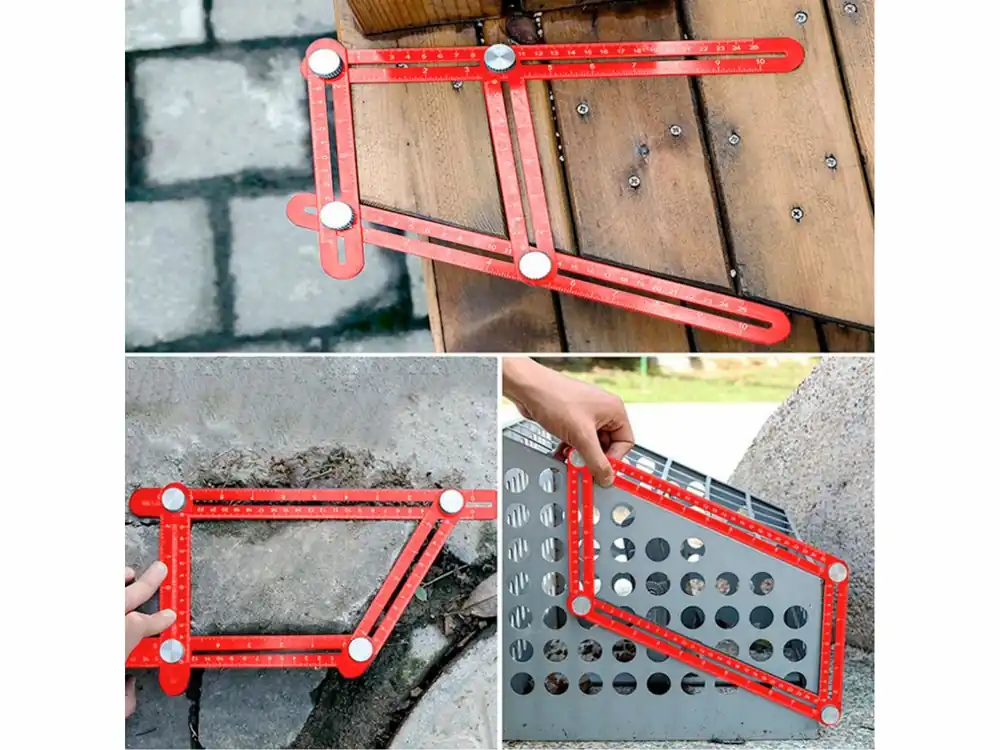 Právě dorazilo - šablona pro přenášení úhlů a pozic kovová s lokátorem, ramena 25x12mm, úhelník