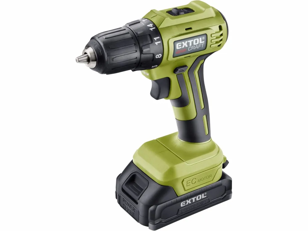 Zlevněno | EXTOL CRAFT vrtací šroubovák aku, BRUSHLESS, 20V Li-ion, 2×2Ah 402450